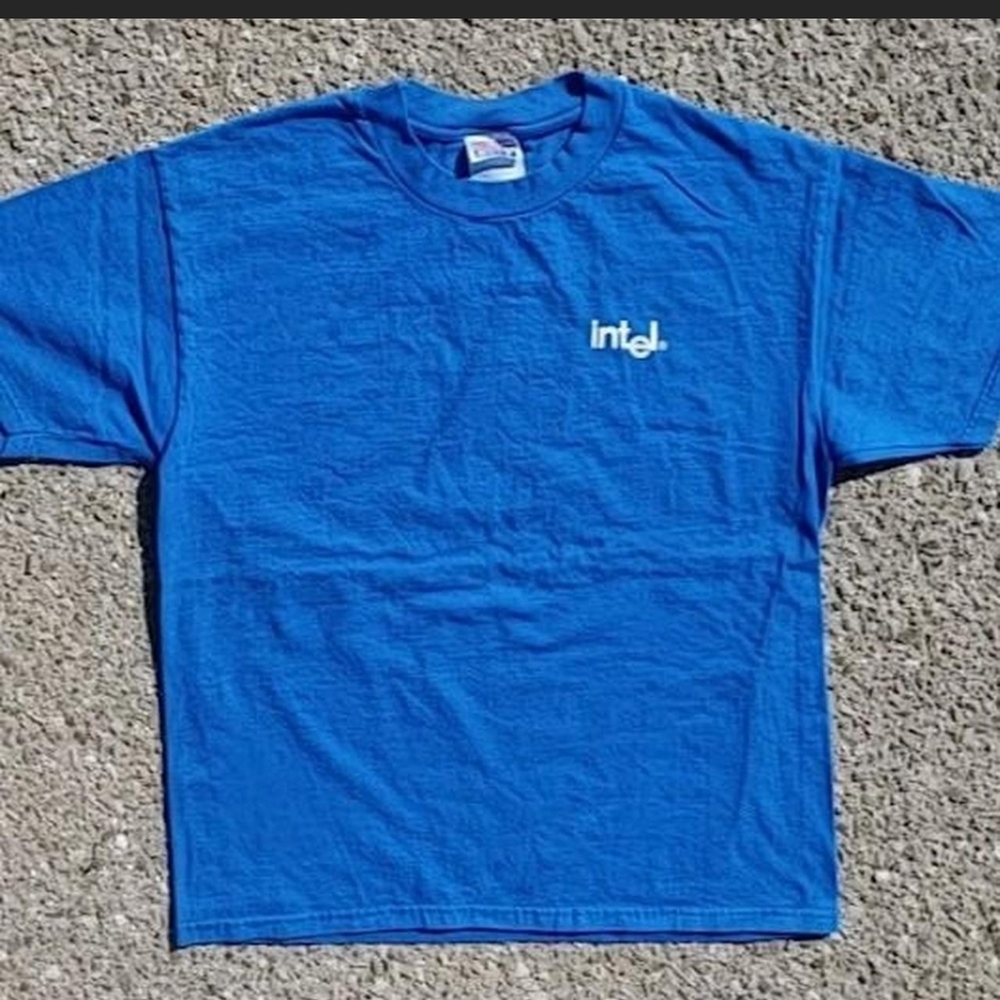 Vtg 90s Intel Involved In The Community T-Shirt L Hanes Beefy Tee Made In USA - Picture 2 of 5